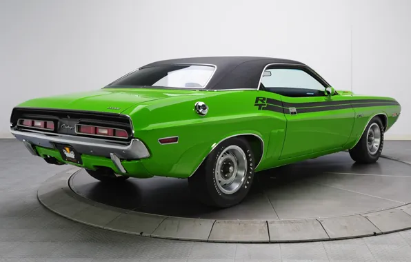 Картинка фон, Додж, 1971, зелёный, Dodge, Challenger, классика, вид сзади, Muscle car, Magnum, Мускул кар, R/T, …