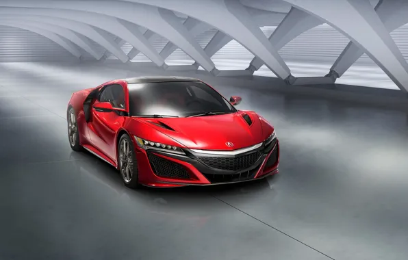 Картинка Red, Car, Front, Acura, NSX, 2015, Ligth