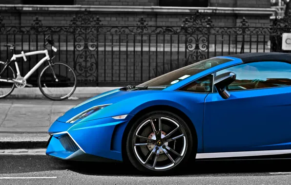 Картинка Lamborghini, gallardo, blue, LP570-4, matte, performante