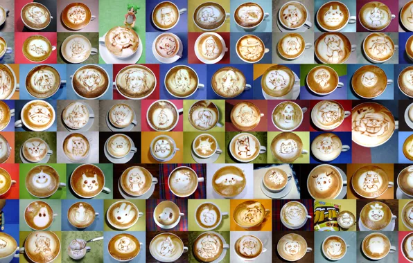 Картинка кофе, рисунки, чашки, латте-арт, coffee-art