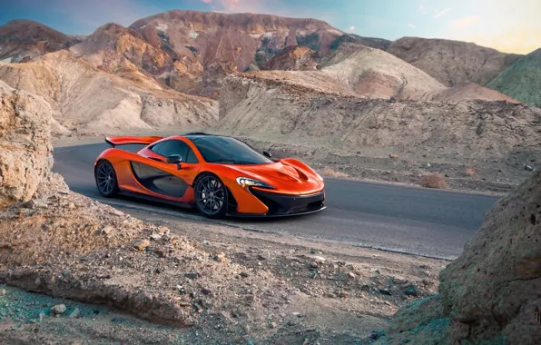 Картинка McLaren, Orange, Carver, Front, Death, Sand, Supercar, Valley, Hypercar, Exotic, Canyon, Volcano