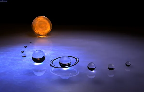 Картинка шарики, кольцо, Солнечная система