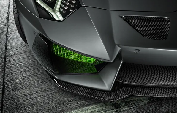 Картинка Lamborghini, Green, Front, LP700-4, Aventador, 2014, Limited, HAMANN, Ligth, Bumper