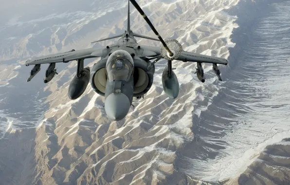 Картинка полет, штурмовик, дозаправка, McDonnell Douglas, Harrier II, AV-8B, «Харриер» II