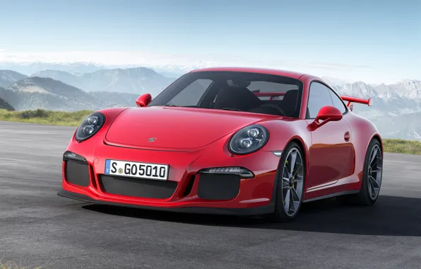 Картинка Красный, 911, Porsche, Red, Порше, Автомобиль, GT3, Спорткар, Sportcar, 2014