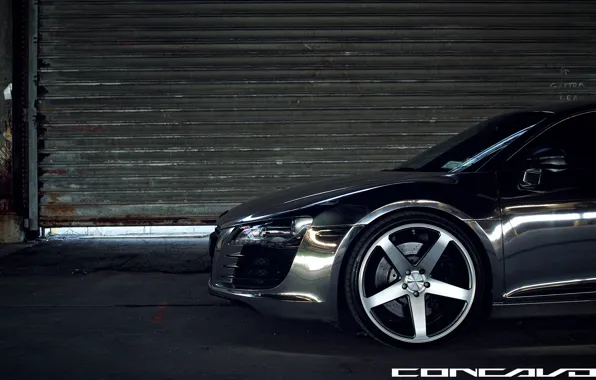 Картинка Audi, оптика, бампер, Chrome, CW-5, Concavo Wheels, Matte Black Machined Face