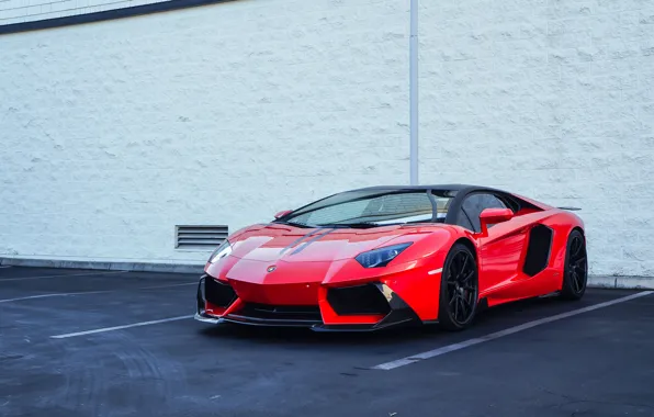 Картинка Lamborghini, Red, Vorsteiner, Aventador