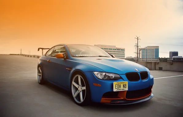 Картинка BMW, синяя, tuning, E92