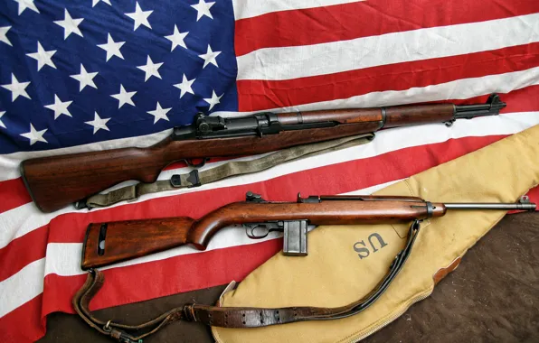 Картинка флаг, винтовка, карабин, самозарядная, самозарядный, M1 Carbine, M1 Garand