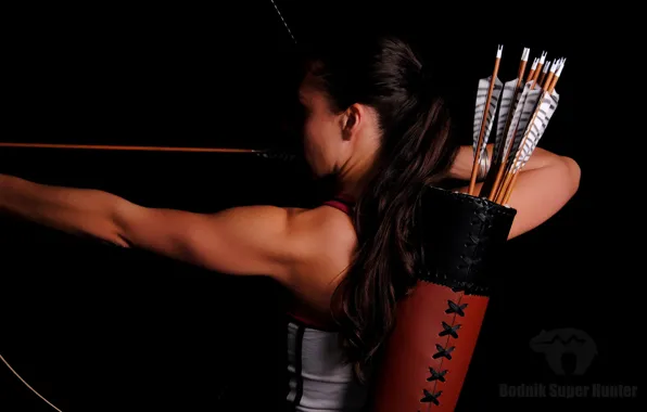 Картинка woman, pose, shooting, archery, practice, hunting, bow and arrow