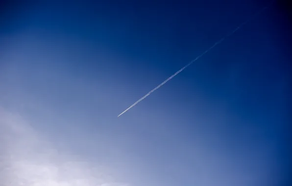 Картинка небо, минимализм, самолёт