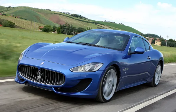 Картинка дорога, машина, Maserati, скорость, GranTurismo, Sport