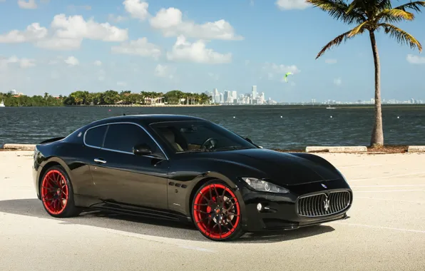 Картинка Maserati, wheels, black, Granturismo, forgiato