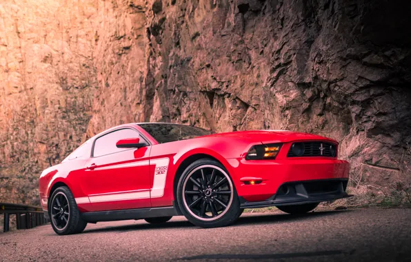 Картинка mustang, red, ford, 302, boss