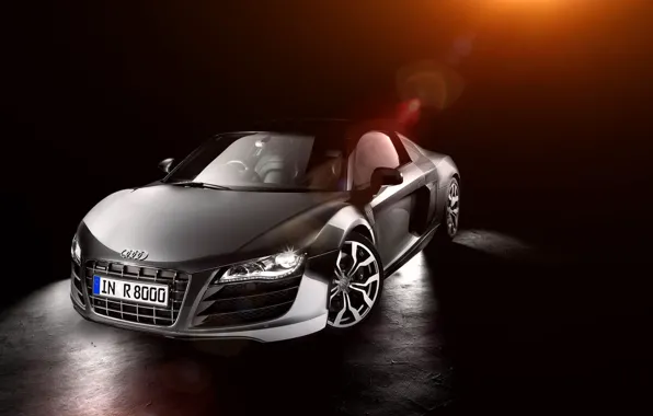 Картинка Audi, ауди, перед, серебристая, блик, front, silvery