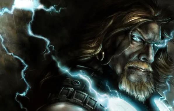 Картинка fantasy, background, Thor, lighting, god, thunder, god of thunder