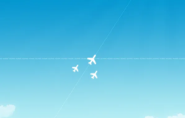 Картинка синий, минимализм, Самолеты