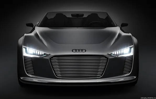 Картинка car, lights, Audi, concept, e-tron, spyder, face