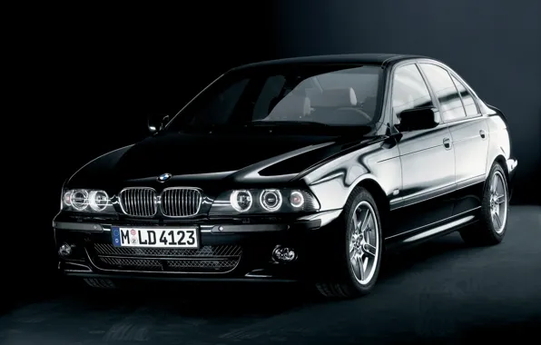 Картинка черный, BMW, автомобиль, седан, black, E39, 5 Series, High-Line Sport