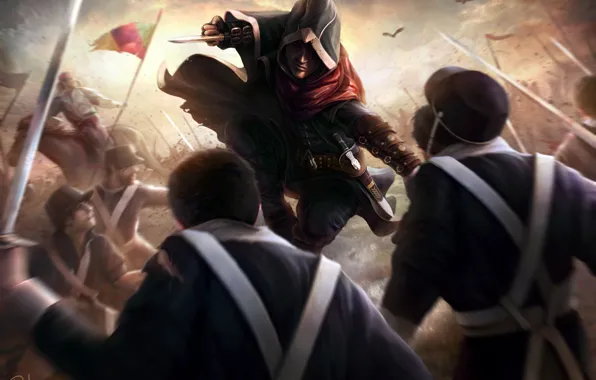 Картинка война, солдаты, ассасин, Assassin's Creed