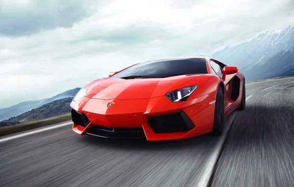 Картинка supercar, в движении, ламборгини, Lamborghini Aventador
