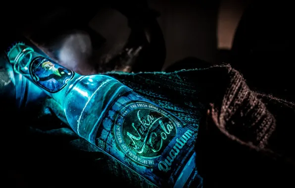 Картинка сияние, блеск, синяя, Nuka Cola, Квантовая бутылка