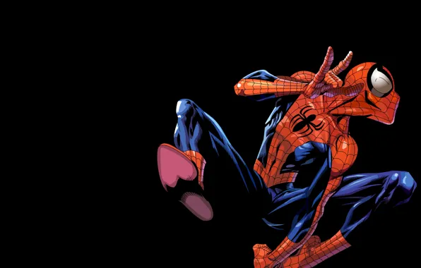 Картинка черный фон, Marvel Comics, Spider-Man, Человек-Паук