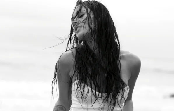Картинка Megan Fox, фотомодель, американская актриса, ч/б фото