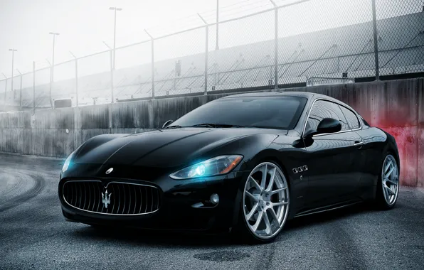 Картинка чёрный, Maserati, black, GranTurismo, мазерати, гран туризмо