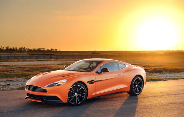 Картинка Aston Martin, tuning, orange, matte, Vanquish
