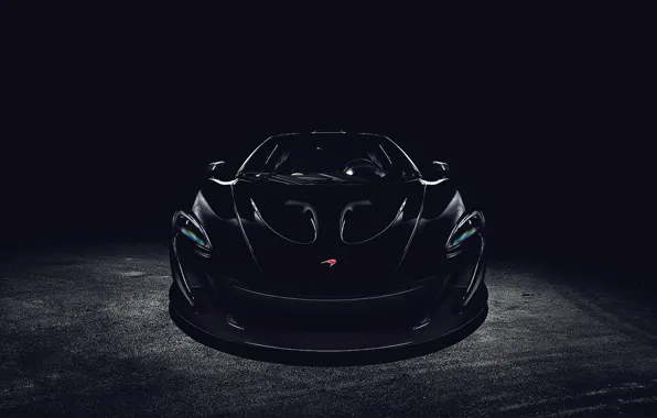 Картинка чёрный, McLaren, перед, black, front, макларен