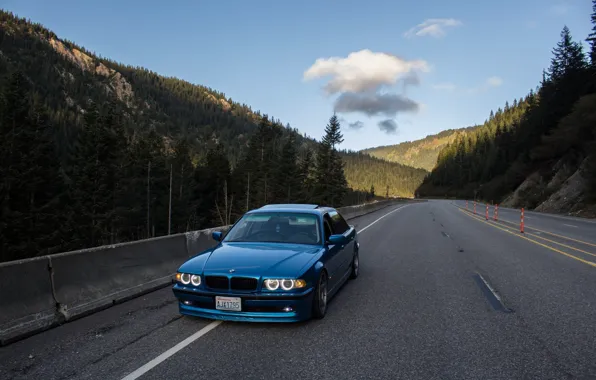 Картинка BMW, blue, 7series, E38