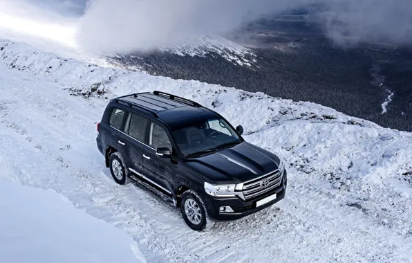 Картинка зима, горы, Toyota, испытания, Land, 200, Cruiser