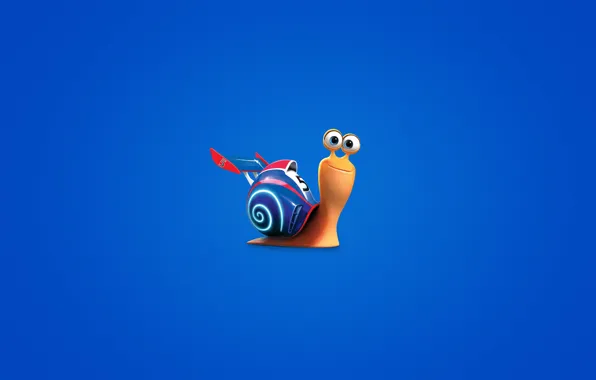 Картинка улитка, минимализм, синий фон, Turbo, Турбо, snail