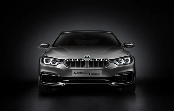 Картинка Concept, BMW, Car, Coupe, 2013, Silver, 4 Series, BMW 4 Series Coupe Concept 2013, Front …