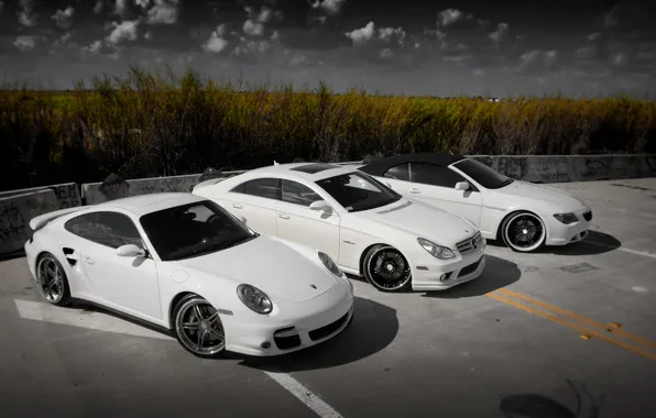 Картинка Porsche 911, BMW 6 Series Cabrio, Mercedes-Benz CLS