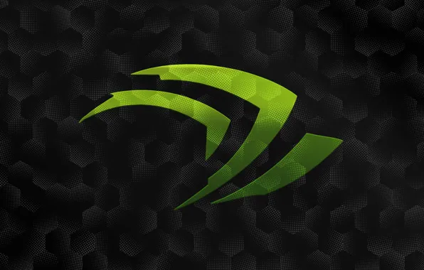 Картинка зеленый, черный, nVidia, Logo