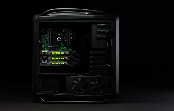 Картинка компьютер, черный, Nvidia, стильный, GeForce GTX Titan, мощный