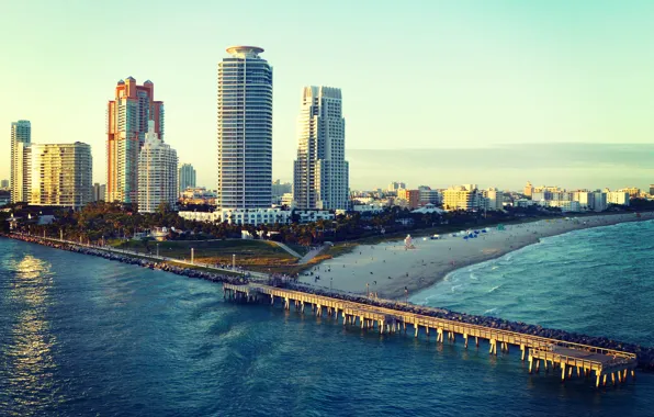 Картинка пляж, океан, Майами, Флорида, Miami, florida, Miami Beach