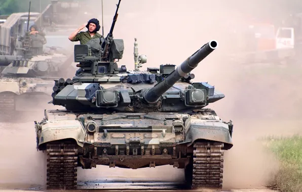Картинка танк, Т-90, танкист, основной боевой танк РФ