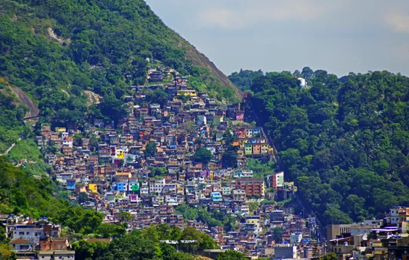 Картинка горы, город, фото, дома, Бразилия, Rio de Janeiro
