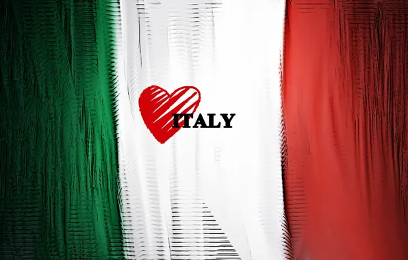 Картинка love, Italy, heart, Flag