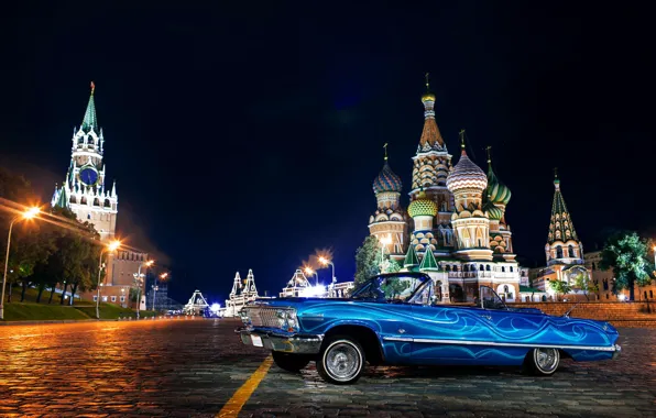 Картинка авто, москва, Chevrolet, шевроле, russia, moscow, Impala, 1963, swag, Ola De Blue