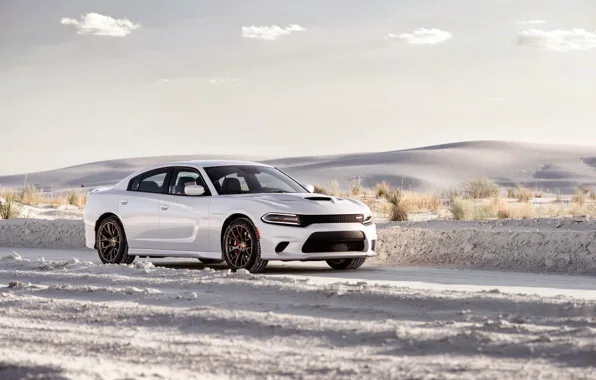 Картинка белый, фото, Dodge, автомобиль, металлик, Charger, 2015, SRT Hellcat
