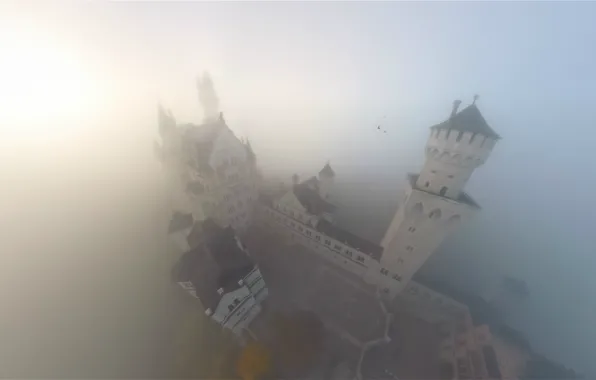 Картинка туман, замок, Нойшванштайн, Schloß Neuschwanstein