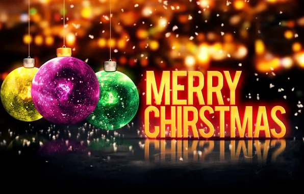 Картинка Новый Год, Рождество, Christmas, balls, New Year, Happy, Merry