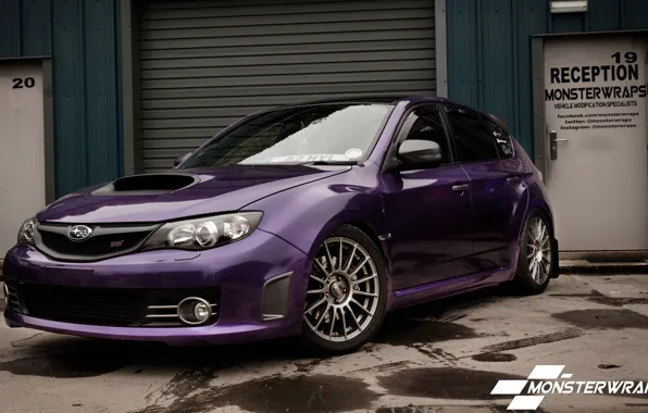 Картинка Subaru, Impreza, WRX, STI, purple, wrap, Gloss