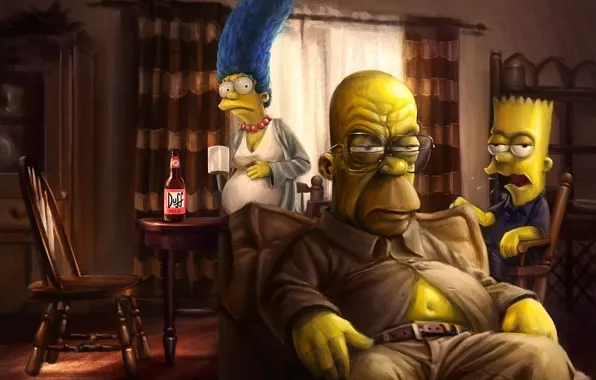 Картинка Breaking Bad, marge, The Simpsons, Homer, Bart