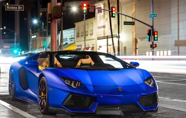 Картинка Roadster, Lamborghini, LP700-4, Aventador, matte blue
