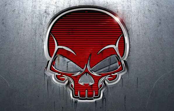 Картинка металл, Череп, metal, skull, red